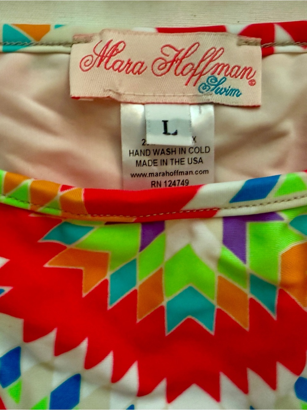Mara Hoffman Neon Geometric Print Bikini. Size Large. New w/tags! - Picture 3 of 8